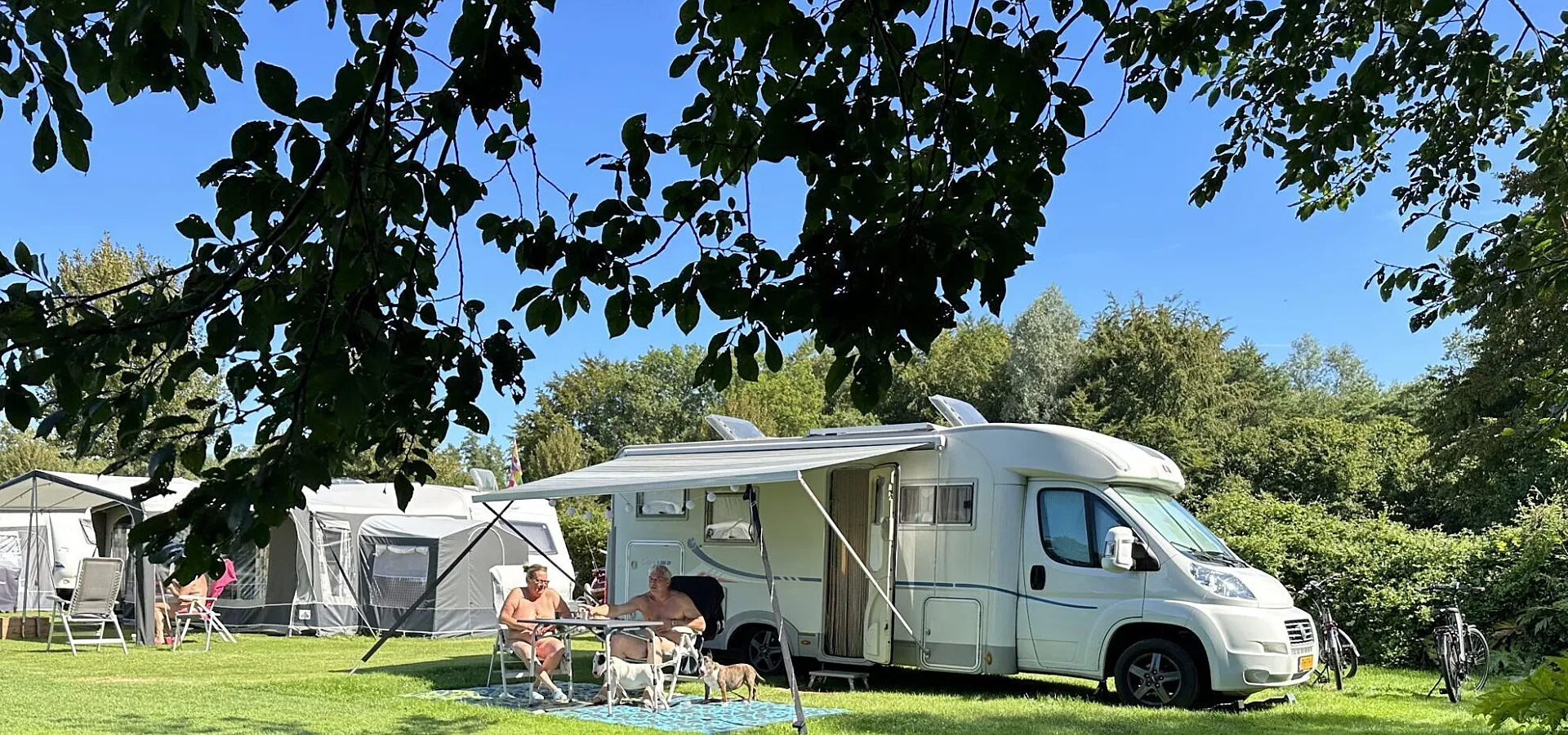 Naturistencampingplatz mit Hund